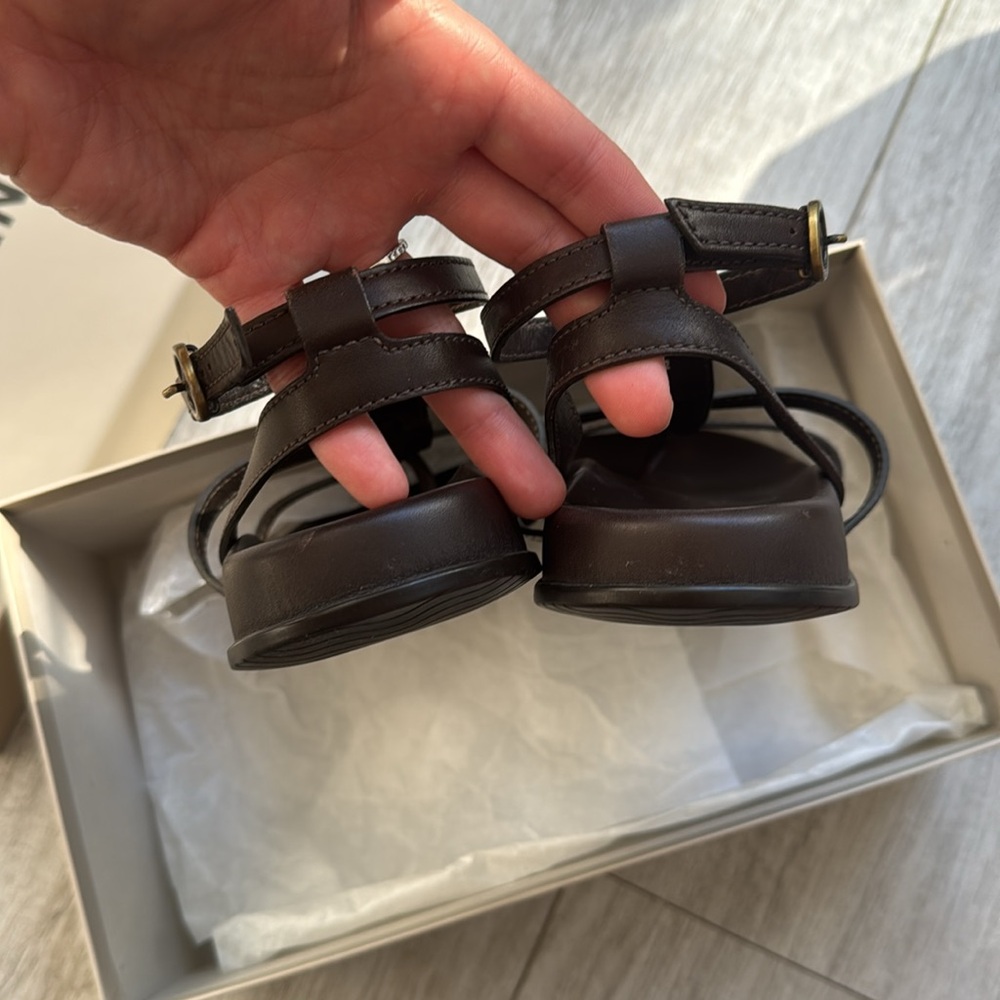 Hogan Fussbett Women's Brown Leather Gladiator Sandals size 6.5 support footbed - Picture 10 of 10